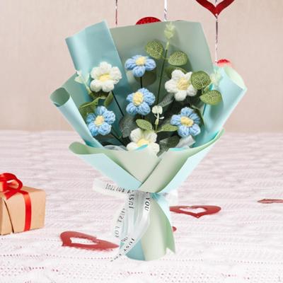 Buchet de flori croșetate, artizanat decorativ, elegant, tricotat, decor pentru casă pentru Ziua Îndrăgostiților