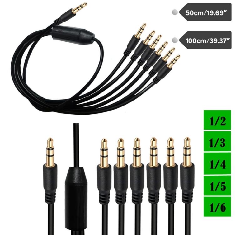 Convenient 3.5mm Audio Splitter Cable Male Male Extension for Speaker Projector