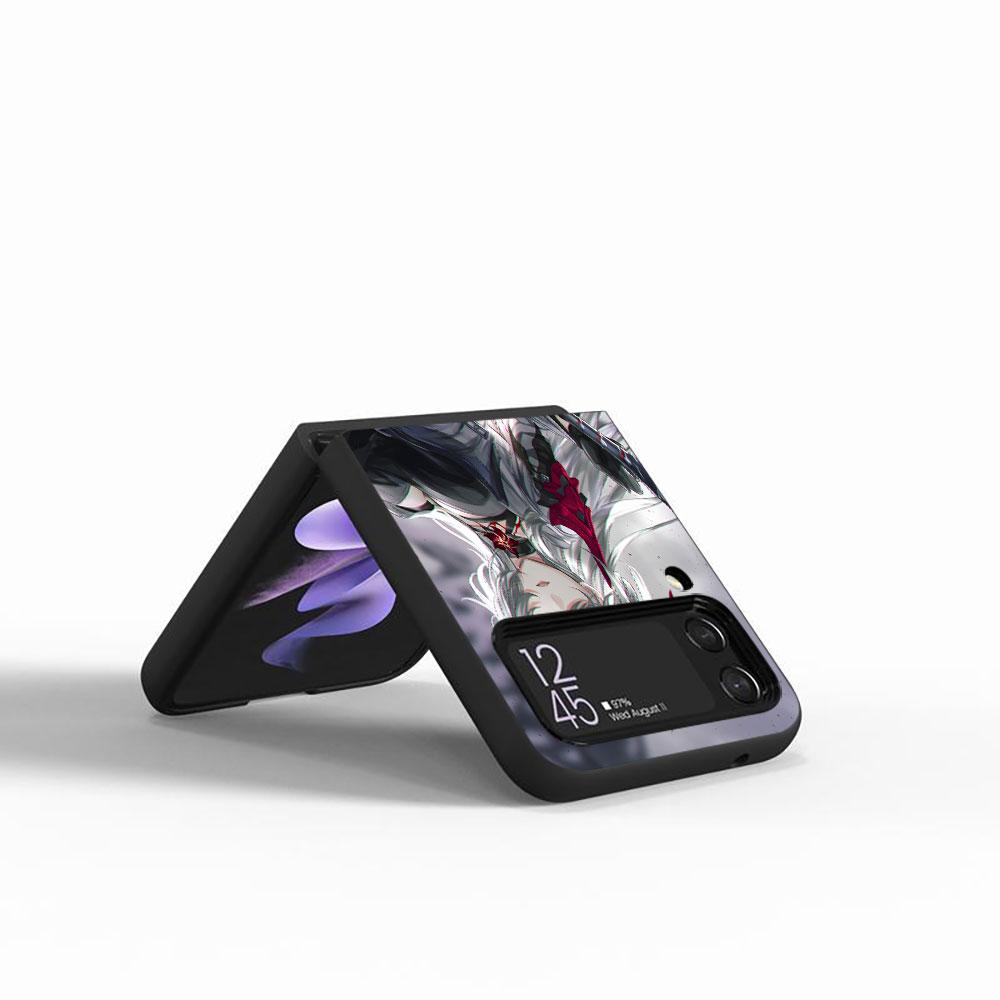 Raiden Bosenmori Mei Case for Samsung Galaxy Z Flip4 Flip3 5G PC Hard Phone Shell Z Flip 4 3 Black Coque Zflip4 Zflip3 Cover