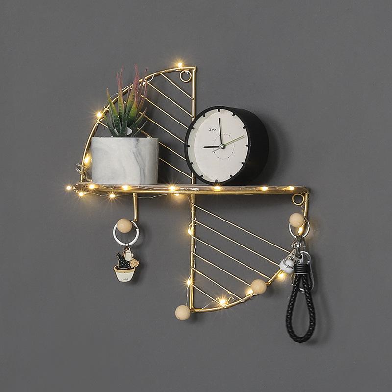 Moderní jednoduché železné háčky Nástěnná police ve tvaru vějíře Home Dekorace na stěnu obývacího pokoje Víceúčelové háčky na klíče