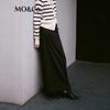 MO&Co. 2024 Autumn High-Waist Overlap Slit Straight Denim Skirt