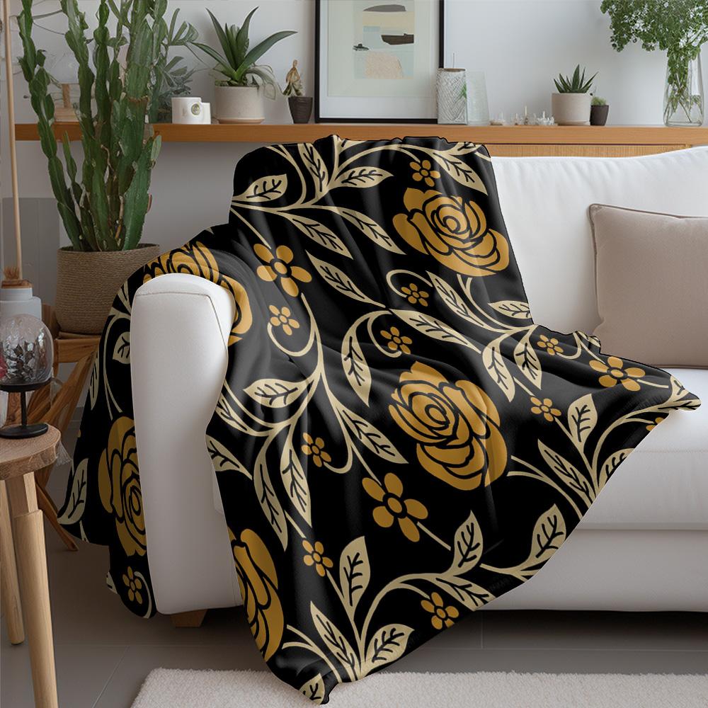 Floral Pattern Velvet Throw Blanket Soft Cozy Sofa Bed Decorative Cushion Cover Gift for Women Girls