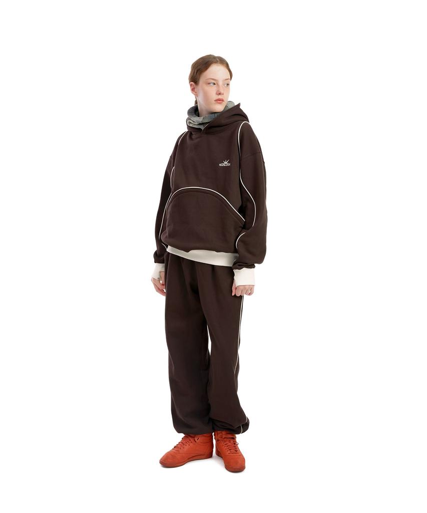 Crescent Brushed Hoodie Brown