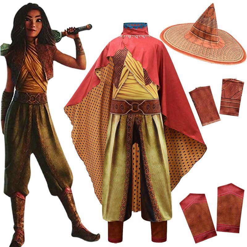 Raya And Movie The Last Dragon Cosplay Costume Fancy Set Performance Costume