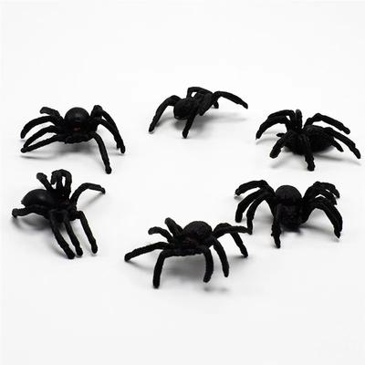 10 Stück Horror 4,5 cm Schwarze Spinne Spukhaus Spinnennetz Bar Party Dekoration Zubehör Simulation Trickspielzeug Halloween Dekoration