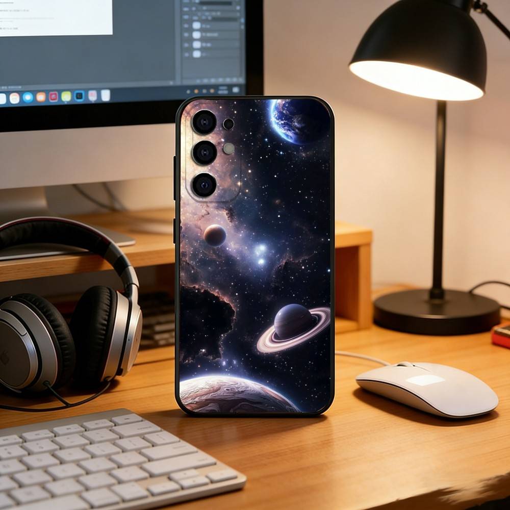 Galaxy Universe Phone Case For Samsung S25,S24,S21,S22,S23,S30,Ultra,S20,Plus,Fe,Lite,Note,10,Black Cover