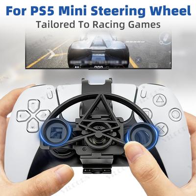 Mini Racing Steering Wheel For PS5 Controller Racing Games Replacement Enhanced Gaming For PS5 Pro/Slim Controller Accessories