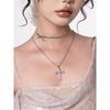 Ciyaveni Original Design Baroque Diamond Silver Cross Accessible Luxury Fashion Bows Easiest for Match Necklace