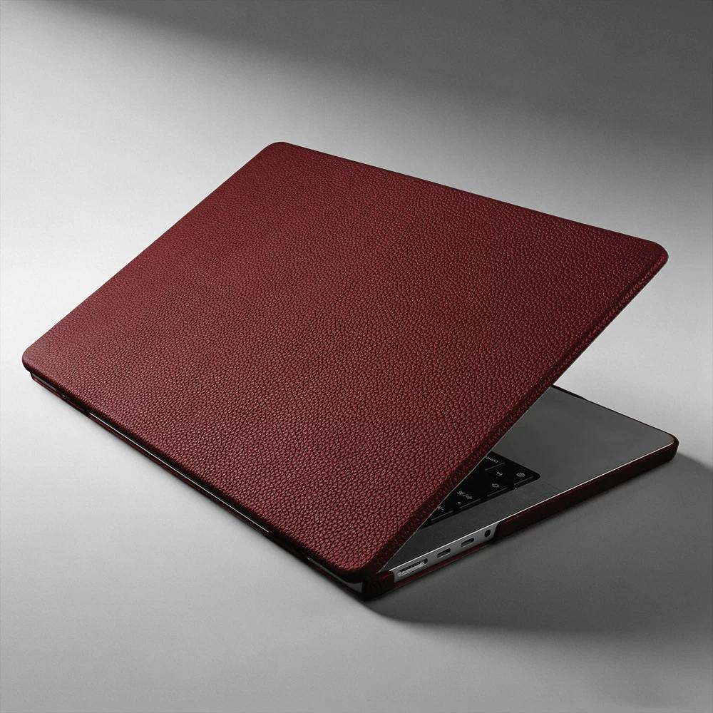 Oryginalne Skórzane Etui do MacBook Pro 14 16 Calowy 2026 M5 M4 Air 13.6 15.3 Calowy M3 M2 Biznesowe Slim Fit Luksusowe Odporne na Wstrząsy Pokrowiec Ochronny pro 13inch a2251 a2289 gray