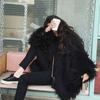 Women Wool Faux Fur Coat Autumn and Winter Mid-length Slim Warm Lamb Long Hair Leisure Jackets