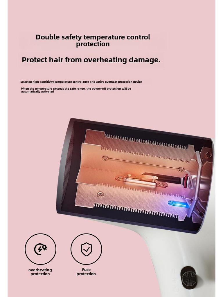 High-Speed Wireless Charging Ionic Hair Dryer - Powerful, Leafless Design for Quick Drying and Hair Care