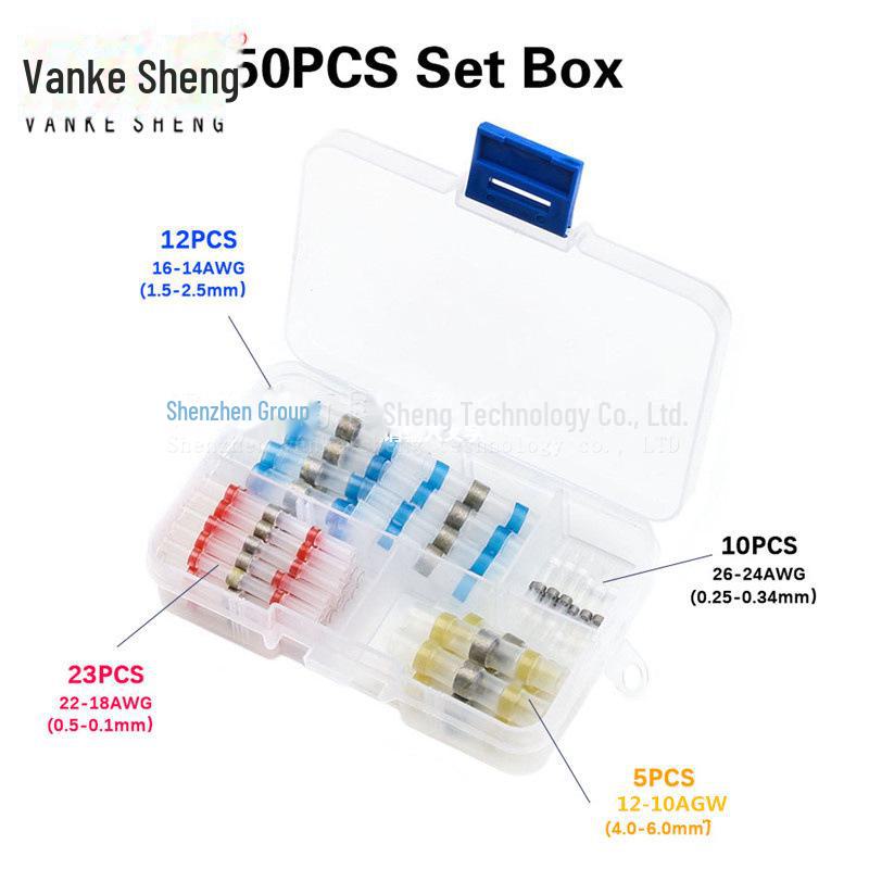 50 Stück Wasserdichte Schrumpfschläuche mit Lötzinn