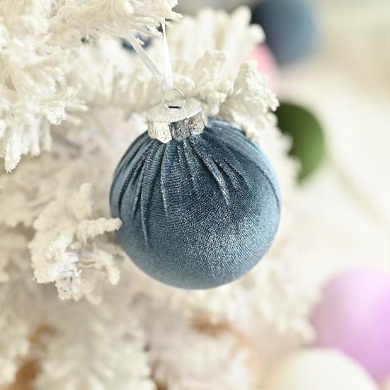 15 Pcs Velvet Christmas Balls Shatterproof Flocked Xmas Tree Hanging Ball Ornaments Festive Home Party Baubles for Christmas Wedding