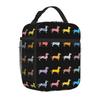 Cute Dachshund Dog Print Insulated Lunch Bag Reusable Cooler Thermal Bento Tote Bag for Work School Hiking Travel Picnic Beach