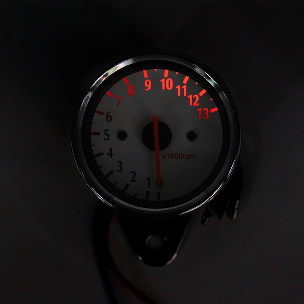 Hot Sale Motorcycle Tachometer Delicate Texture 12V 0-13000 Tachometer Retro Tach RPM Gauge Rev Counter Universal for Motorcycle