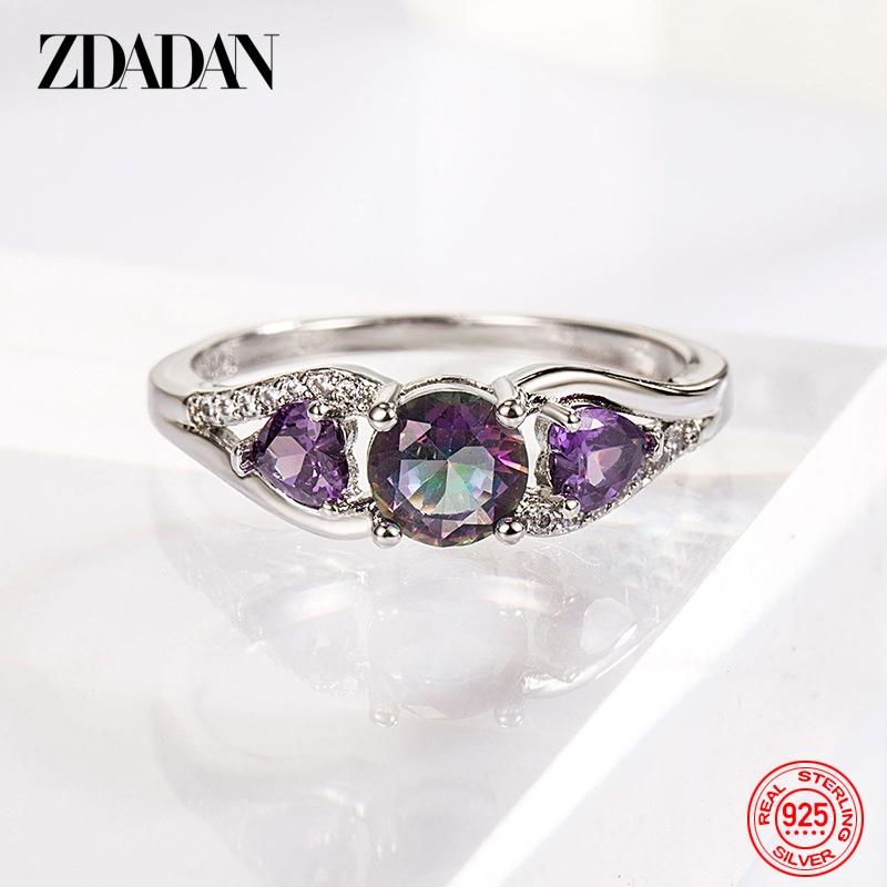 925 Sterling Silber Herz Zirkon Ring für Damen Mode Schmuck Accessoires Geschenk