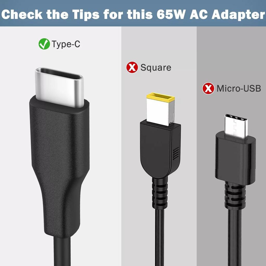 65W USB-C Type-C Power Adapter For Nikon For Canon For ThinkPad For HP Laptop For Lenovo Portable USB-C Charger