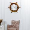 Time's Wall Clock | Nautical Pirate's Ship Wheel | Premium Craft Gift (18 Inches)