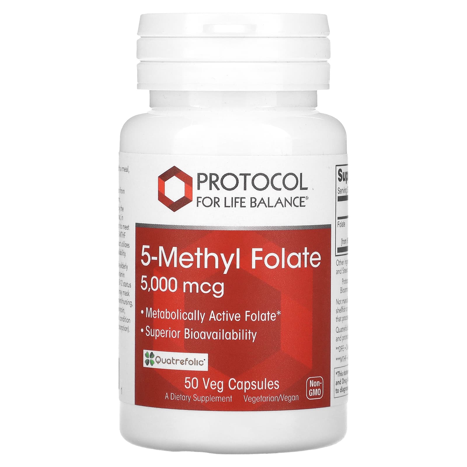 

5-Methyl Folate, 5,000Mcg, 50 Veggie Capsules