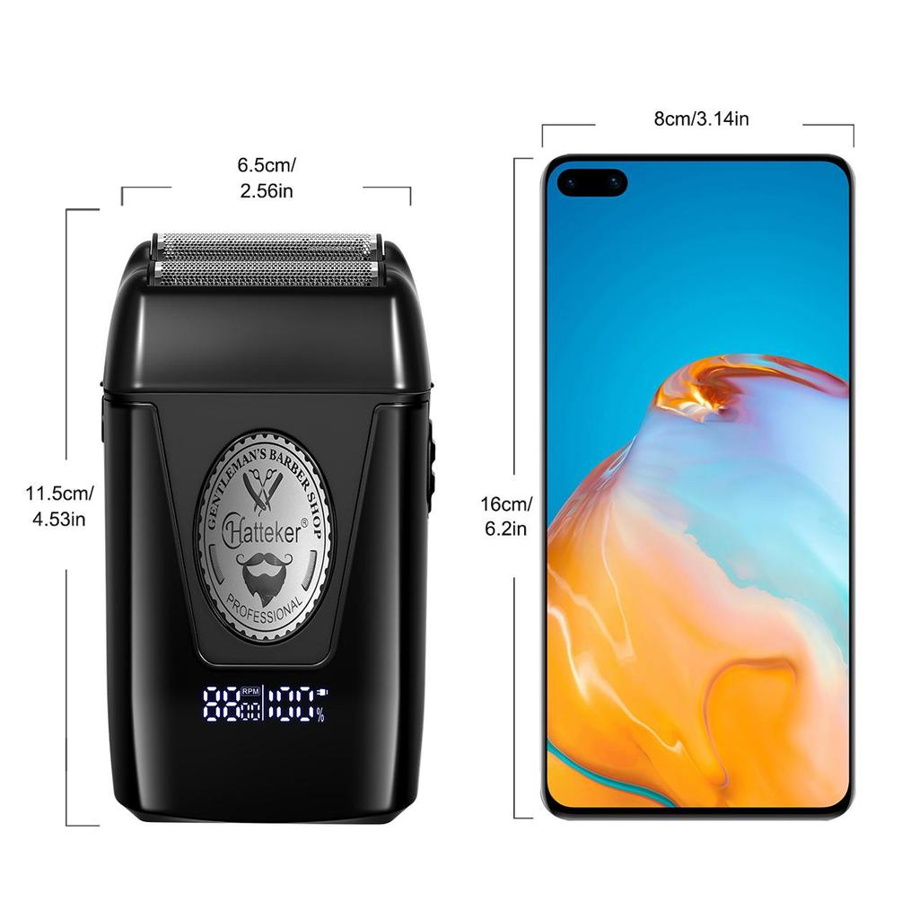 Hatteker Electric Repeating Shaver for Men Magnetic Motor Beard Trimmer USB Rechargeable Professional Grooming Tool HT-386