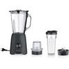 2-in-1 Blender - SEVERIN - SM3724 Mix & Go - Glass Container 1.5 L - Sturdy Water Bottle + Nut Grinder Accessory - Black