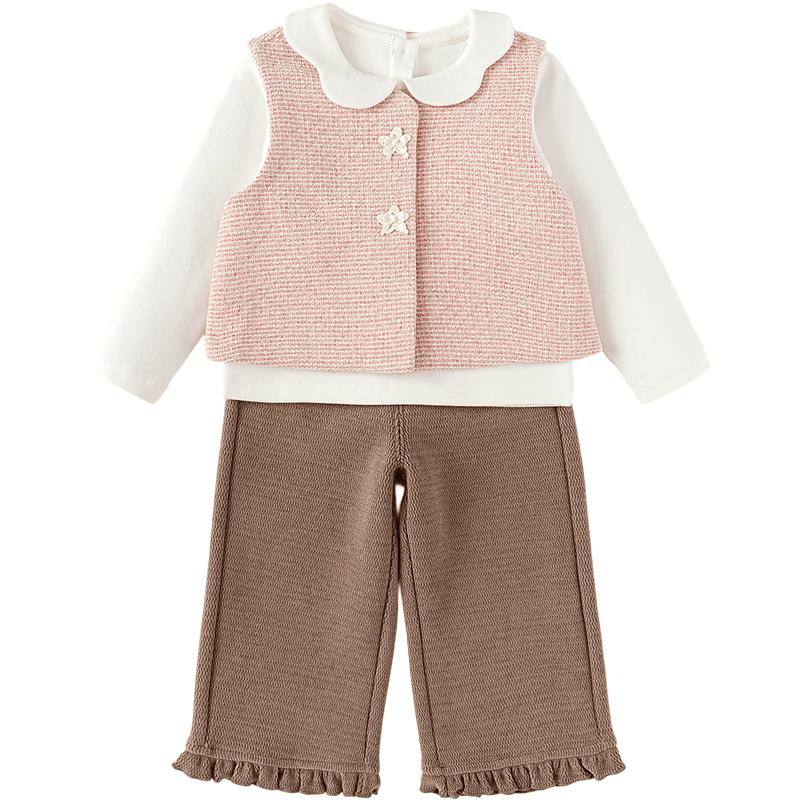 Balabala Baby Girl's Autumn/Winter Three-Piece Outfit