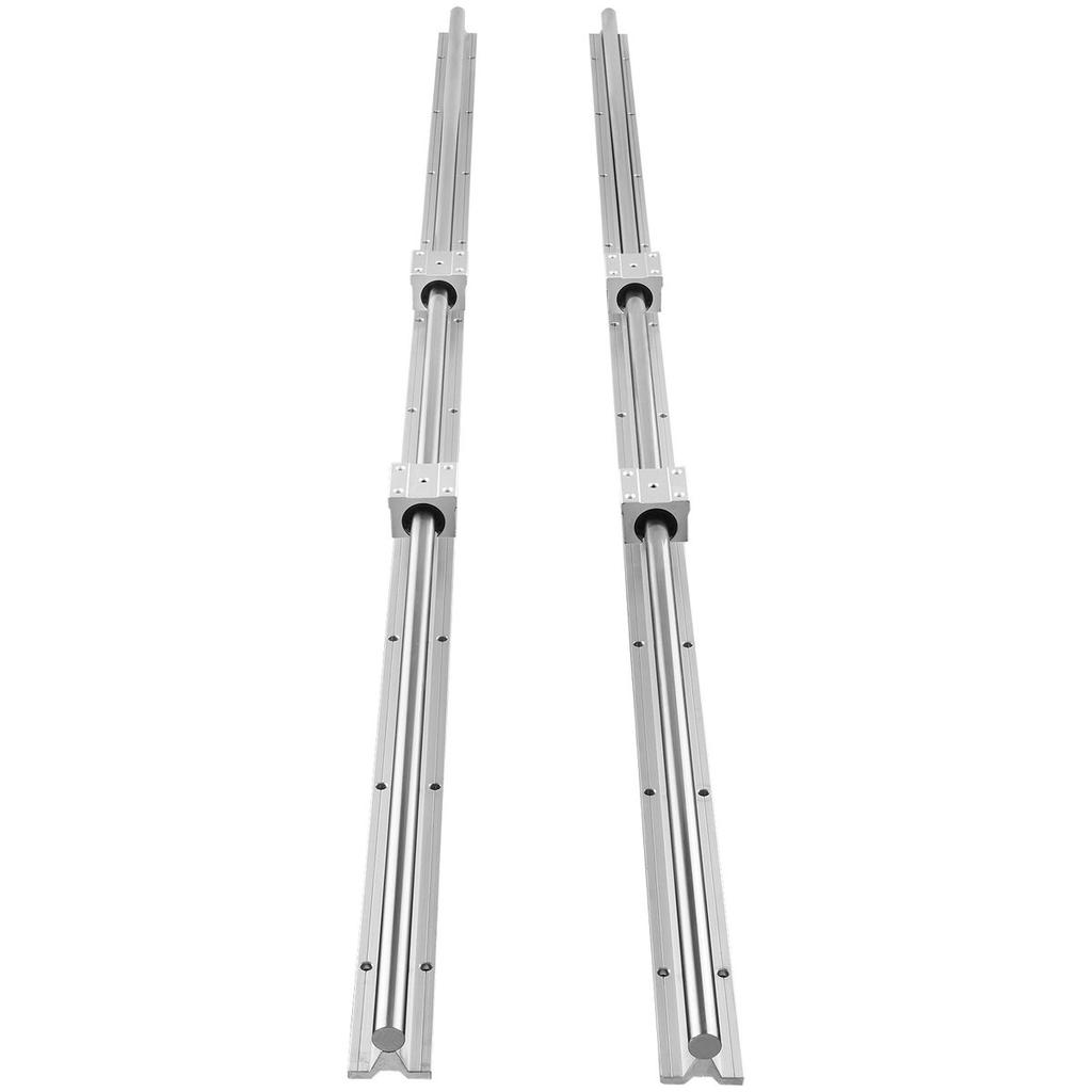 Zestaw szyn prowadnic liniowych, SBR20 1500mm, 2 SZT 59 cali/1500 mm szyn prowadnic SBR20 i 4 SZT bloków ślizgowych SBR20UU, Zestaw szyn liniowych i łożysk do zautomatyzowanych