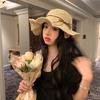 Hat Female Summer Small Fresh Crochet Straw Hat Versatile Foldable Sun Hat Seaside Vacation Beach Sun Hat