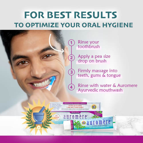 Auromere, Ayurvedic Herbal Toothpaste, Mint-Free, 4.16 Oz (75 Ml/117 G)