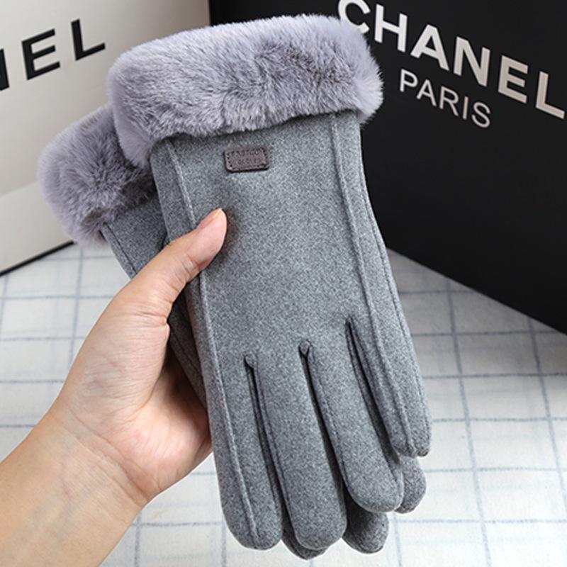 Unisex Fleece-Lined Suede Gloves for Outdoor Cycling and Driving - Cold-Proof, Touchscreen-Enabled for Autumn and Winter.