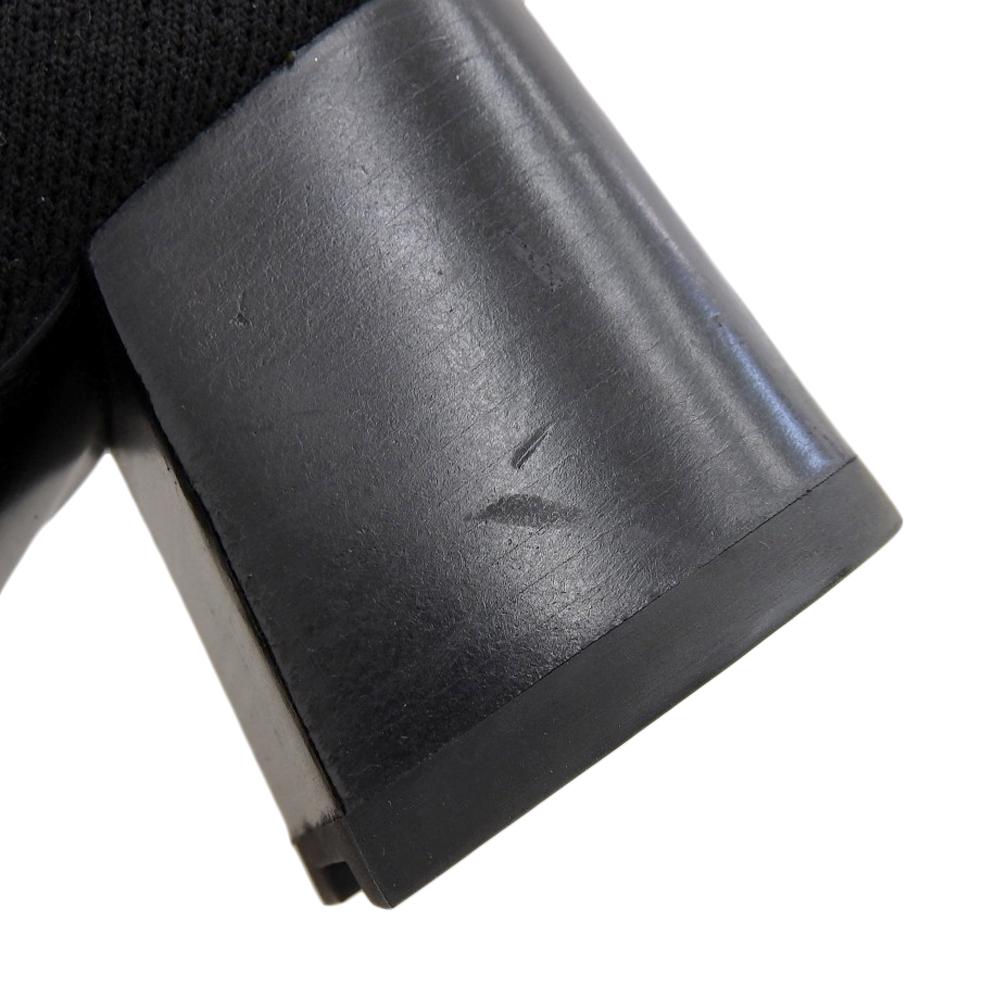 HERMES Excellent condition Volver Exlibris knit short boots, women's, black, size 38 1/2 shoes black fabricUsed