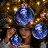 Skeleton Design Luminous Crystal Ball Pendant Christmas Ball Ornament  Festival Atmosphere