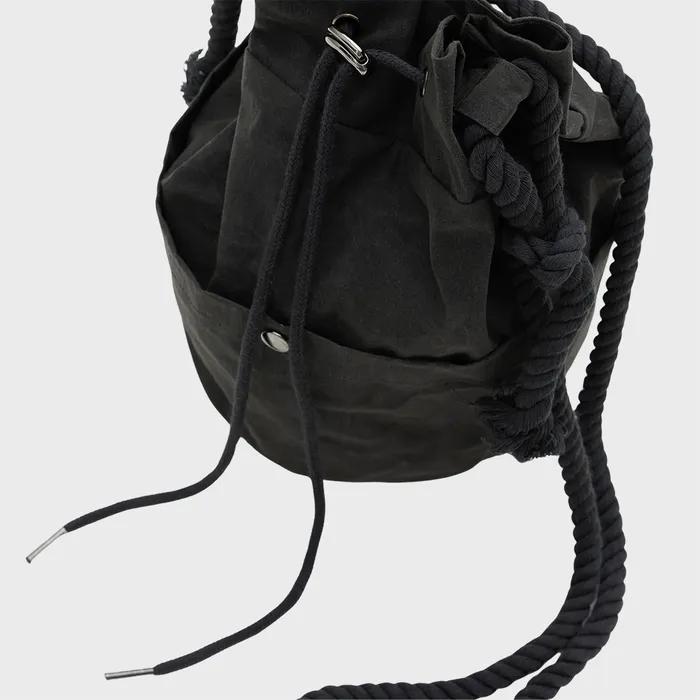 Waxed Cotton Hippie Bag Black
