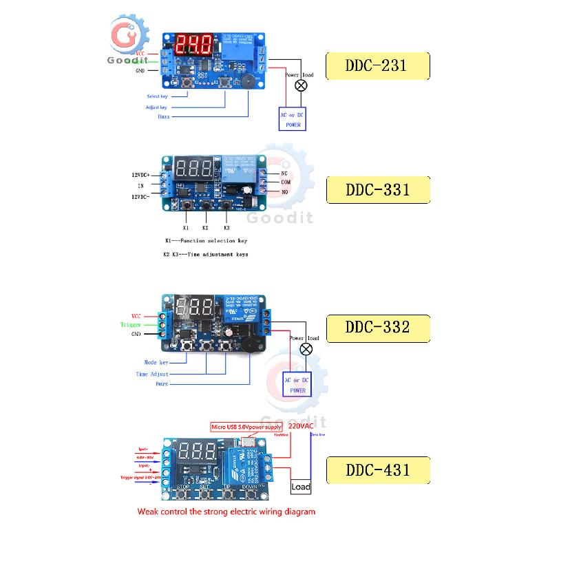 DC 12V Time Relay LED Display Automation Cycle Delay Timer Control Off Switch Delay Voltage Protection Relay module Relays 5