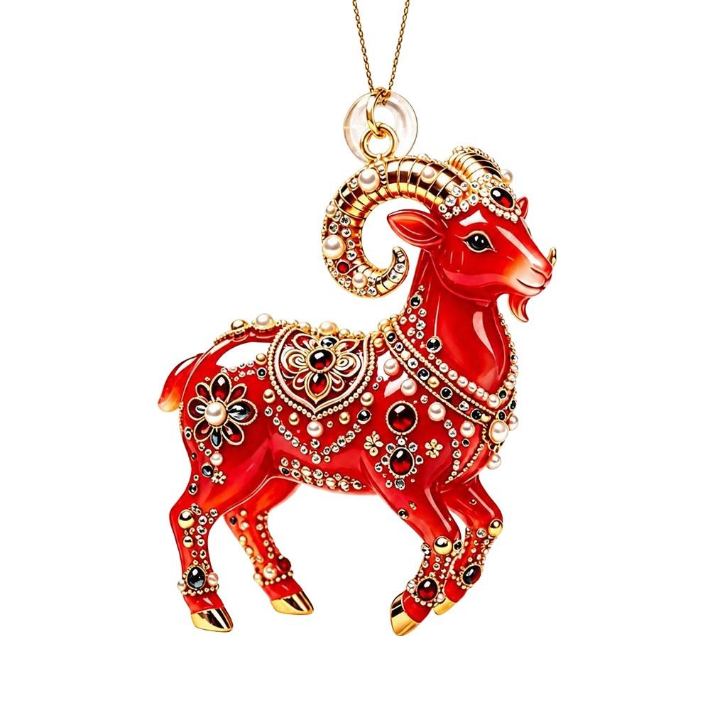 Acrylic Goat Hanging Ornament 2D Flat Animal Hanging Decoration Goat Pendant  Shop Window Display