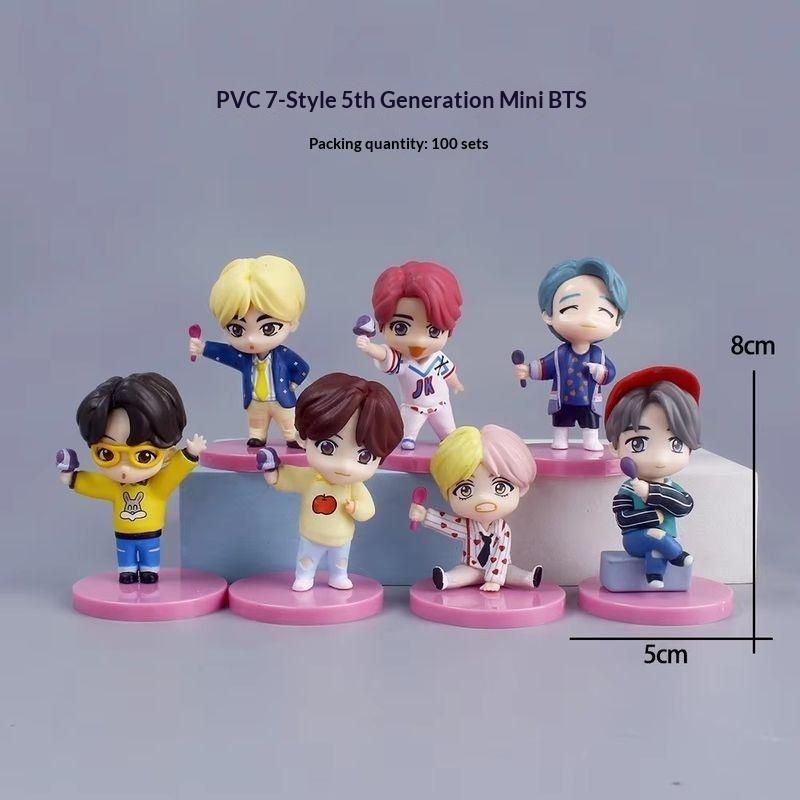 Entire Series Bangtan Boys 7pcs/Set Action Figures Doll Model Toy Rm Jin Suga Jhope Jimin V Jungkook Idol Cute Collectibles