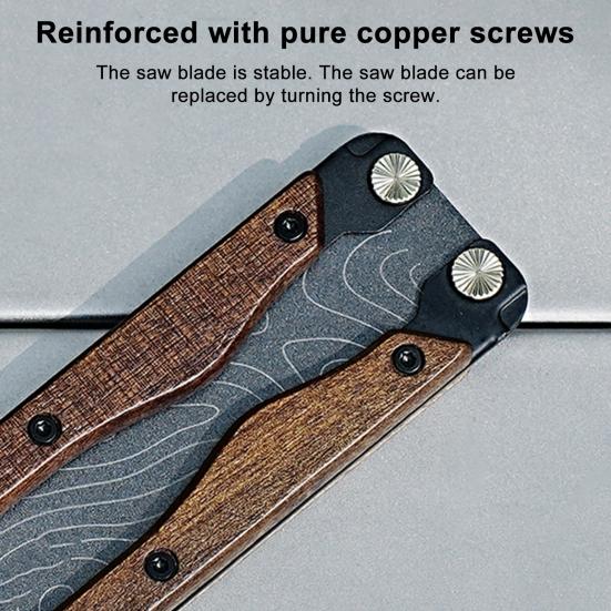 Folding Hand Saw with Wooden Handle Sharp Blade Double-Sided Teeth Portable Lightweight
