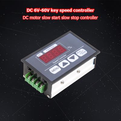 Langsamstart Sanftes Stoppen PWM DC-Motor Drehzahlregler Schalter Digitalanzeige 6-60V 30A