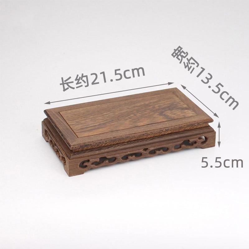 Retro Engraving Wooden Tea Tray Teapot Bases Bonsai Buddha Stand Fish Tank Pedestal Wooden Flowerpot Base Furniture Home Decor