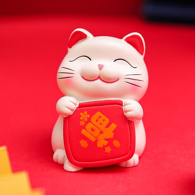 Festive Cat New Year Ornament - Creative Living Room Decoration & Entrance Craft Gift