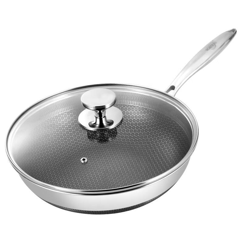 ZISIZ Double-Sided Honeycomb Stainless Steel Wok