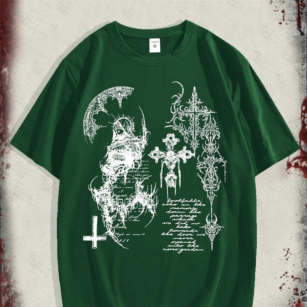 Men's High Street Hip-Hop Dark Style Printed T-Shirt, New Spring/Summer Collection