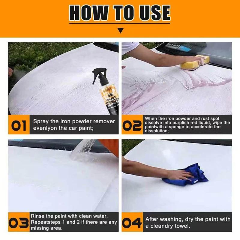 QC19 Car Paint Wheel Hub Iron Powder Rust Remover Car Rust Removal Without Damaging The Paint Removing Yellow Spots Cleaning Car