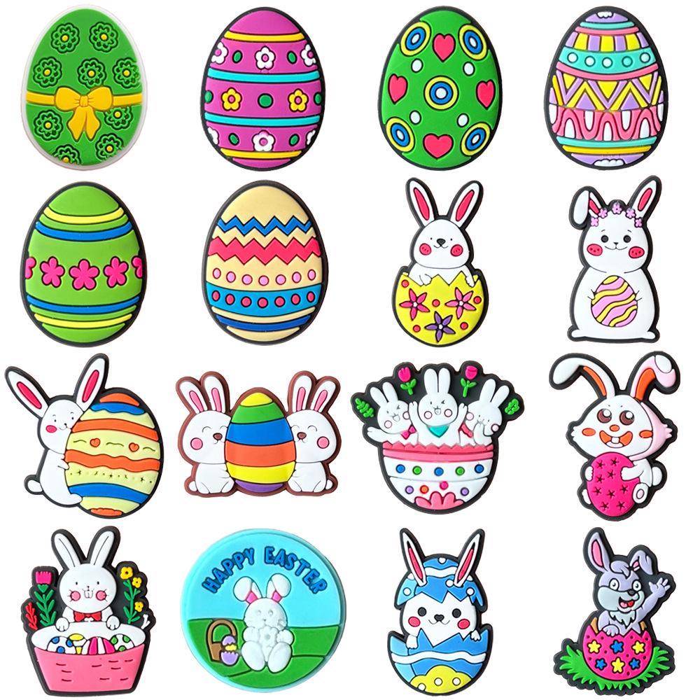 Easter Crocs Charms Set: 16-Piece Soft Rubber DIY Shoe Accessories