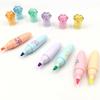 6 Pièces Mini Marqueurs Kawaii, Pointe Biseautée, Couleurs Assorties, Base Eau, Séchage Rapide, Pour Colorier Fournitures Scolaires
