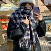 Thickened Plaid Scarf for Women To Keep Warm in Winter Thickened Large Scarf Shawl Dual Purpose Women's Winter Ins New Trend