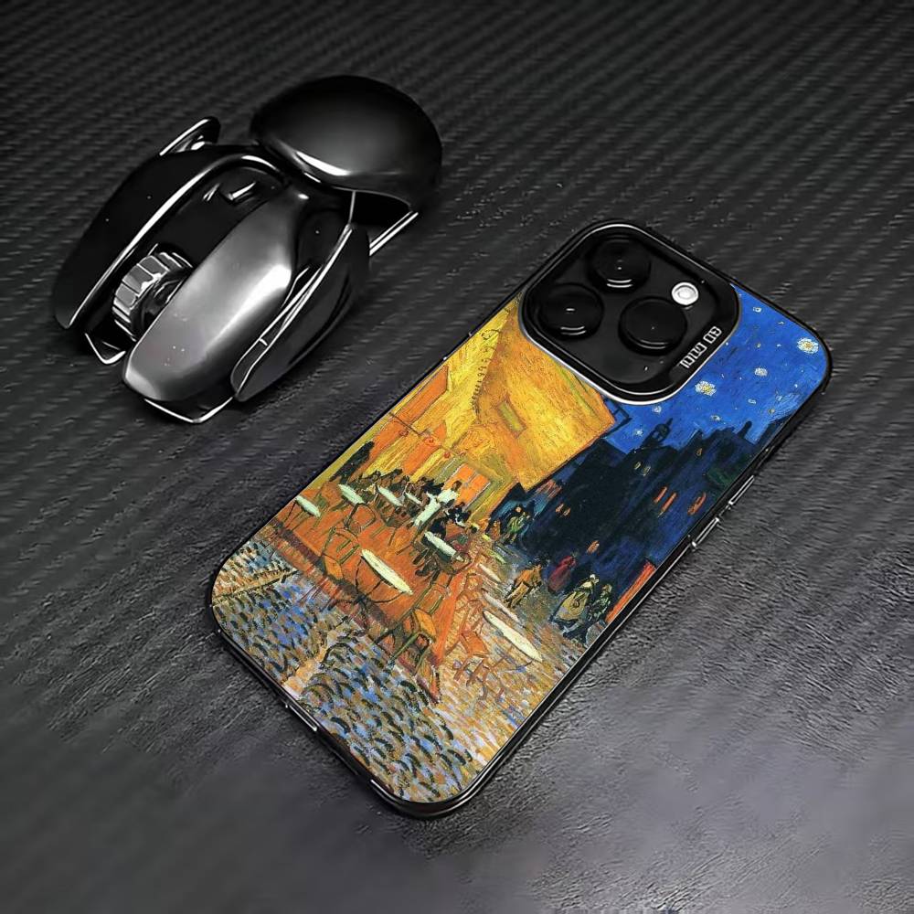 

R-Ретро V-Ван G-Гог O-Масляная P-Живопись Чехол для телефона Для iPhone 17,16,15,14,13,12,11 Plus,Pro Max,XS,Красочный Серебристый Черный Чехол iPhone16promax