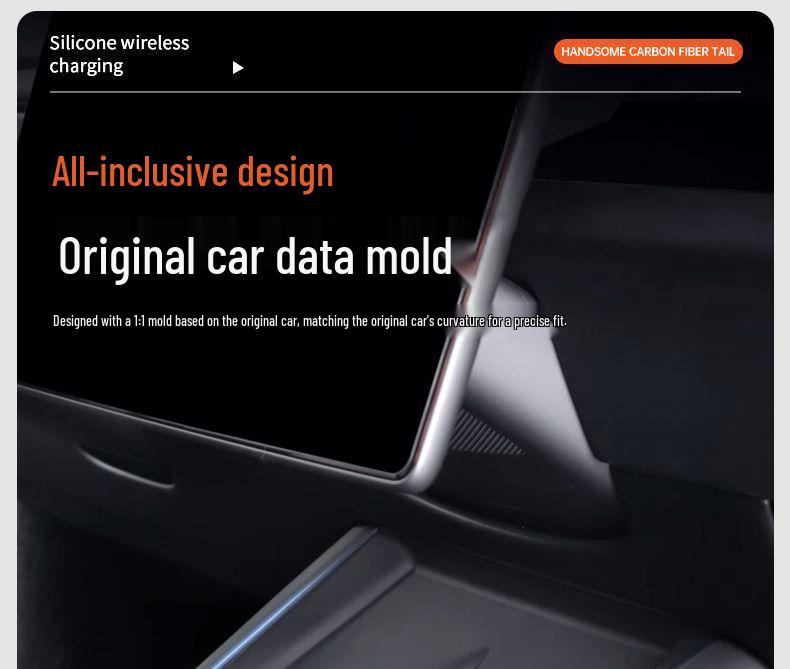 Wireless Charging Silicone Pad for Tesla Model Y/3 Center Console Interior Decoration