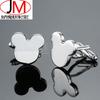 Fun Little Animal Shape Silver Mickey Mouse Cufflinks Head French