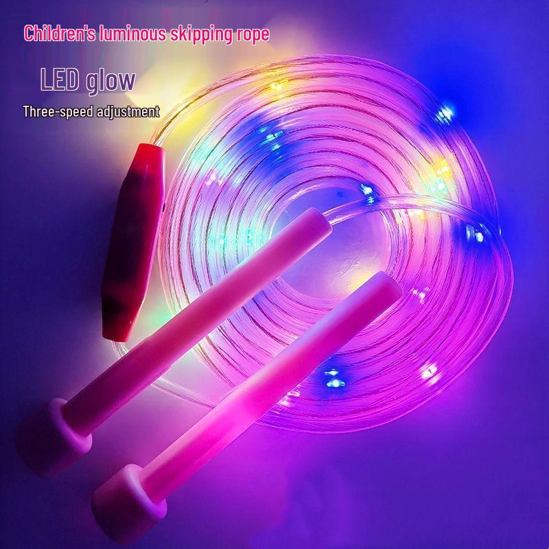 Children's LED Light-Up Jump Rope with Colorful Flashing Strip for Night Use
